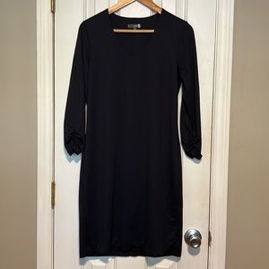 Judy P. Black V-Neck Microfiber Lycra Sheath Dress -| Size Small